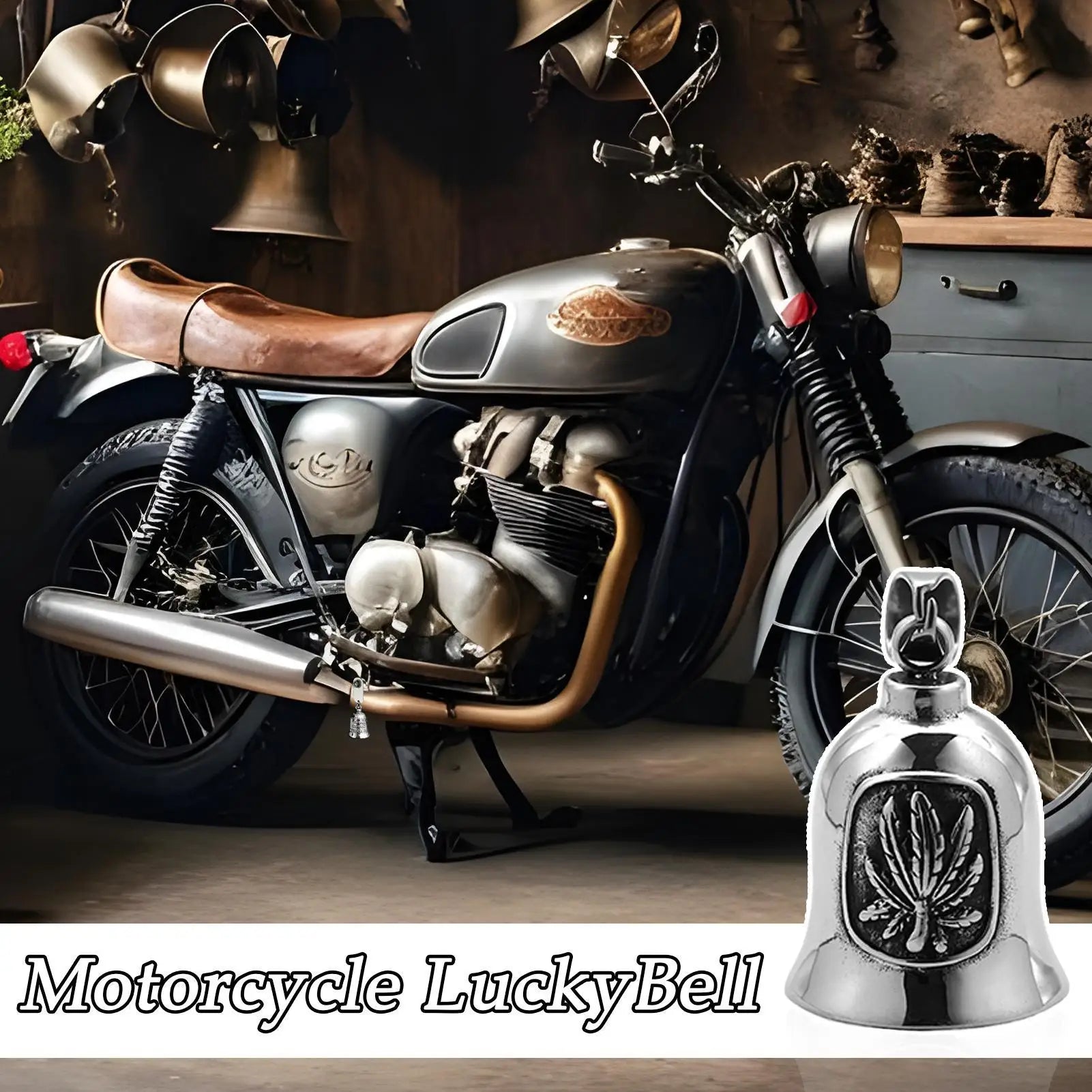 Motorcycle Bell Motorcycle Ride Bell For Bikers Titanium Steel Punk Art Ornament For Cruising Touring Urban - Commuting Long - PCWLDASHRES