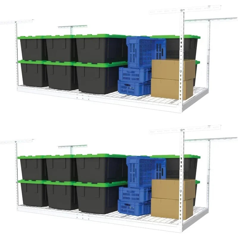 2-Pack 4 x 8 MonsterRax Overhead Garage Storage Rack, Ceiling Racks for Garage, Organization Shelving