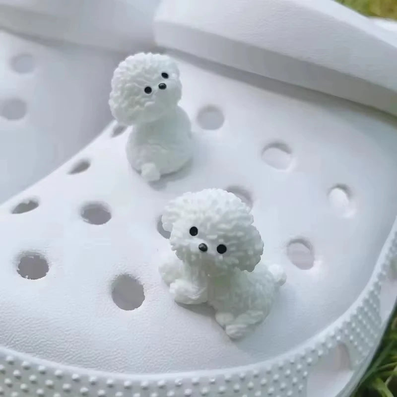 1/4Pcs Set 3D Cute Puppy Shoe Decoration DIY Charms for Clogs Sandals - Holiday Xmas Gift Idea