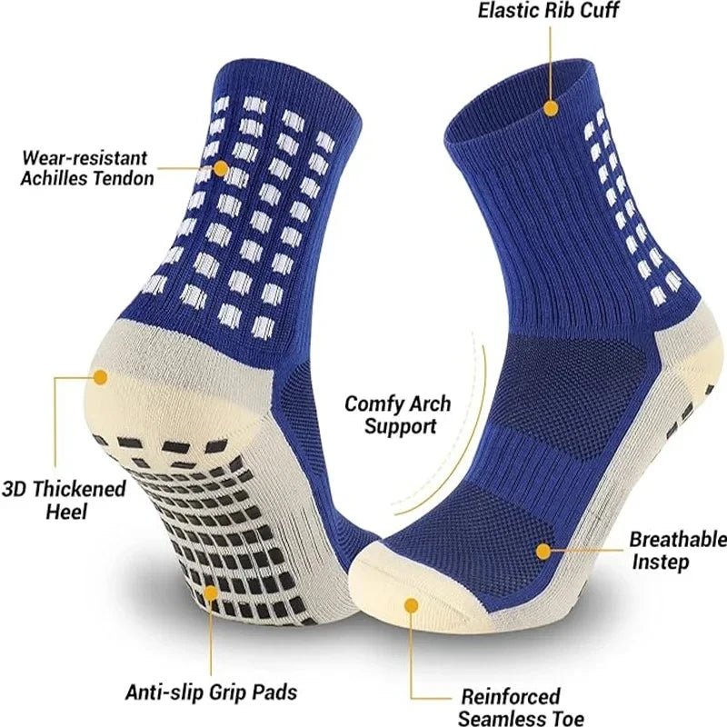 1Pc Adhesive Towel Sole Running Socks Non - slip Marathon Football Socks For Men And Women - PCWLDASHRES