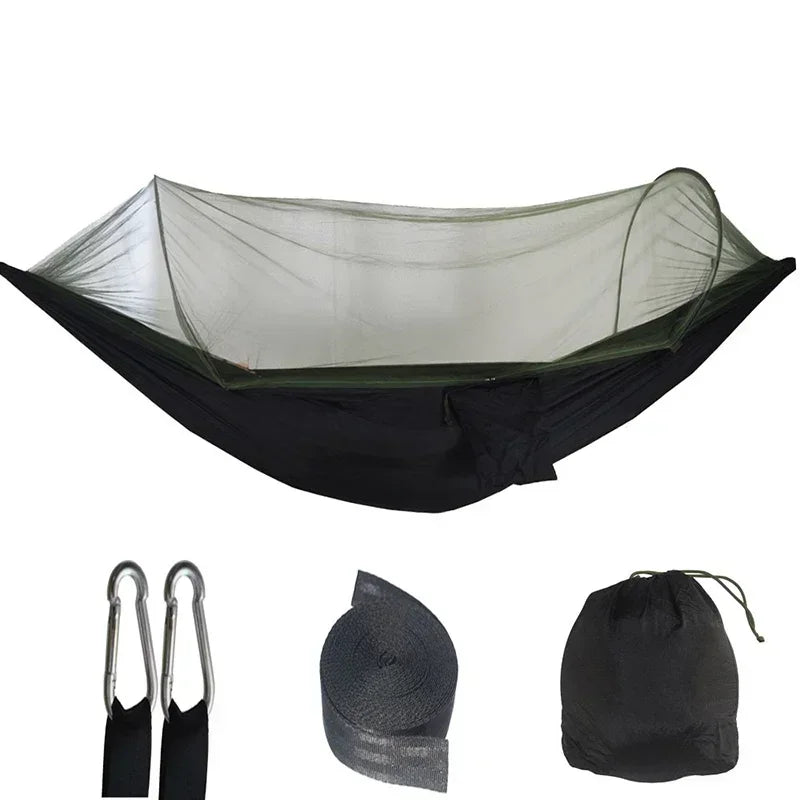 2 Person Outdoor Camping Hammock with Mosquito Net Portable Comfortable Sleeping Tent Hammock Outdoor Furniture Bed - PCWLDASHRES