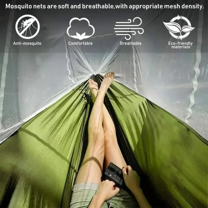 2 Person Outdoor Camping Hammock with Mosquito Net Portable Comfortable Sleeping Tent Hammock Outdoor Furniture Bed - PCWLDASHRES