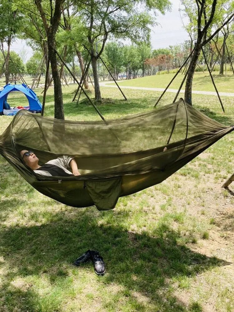 2 Person Outdoor Camping Hammock with Mosquito Net Portable Comfortable Sleeping Tent Hammock Outdoor Furniture Bed - PCWLDASHRES