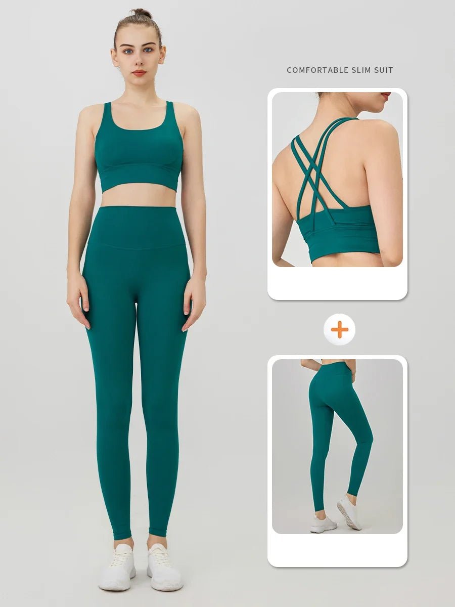 2 Pieces Yoga Sports Set Women Quick - Drying Gym Set Women Running Workout Long Sleeve Sports Shirt Yoga Clothing - PCWLDASHRES