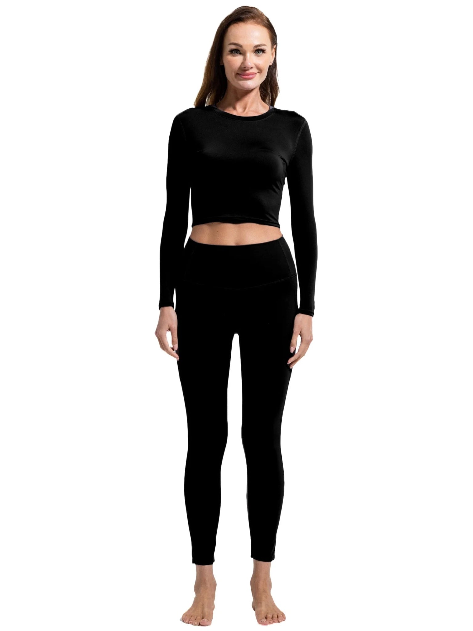 2 Pieces Yoga Sports Set Women Quick - Drying Gym Set Women Running Workout Long Sleeve Sports Shirt Yoga Clothing - PCWLDASHRES