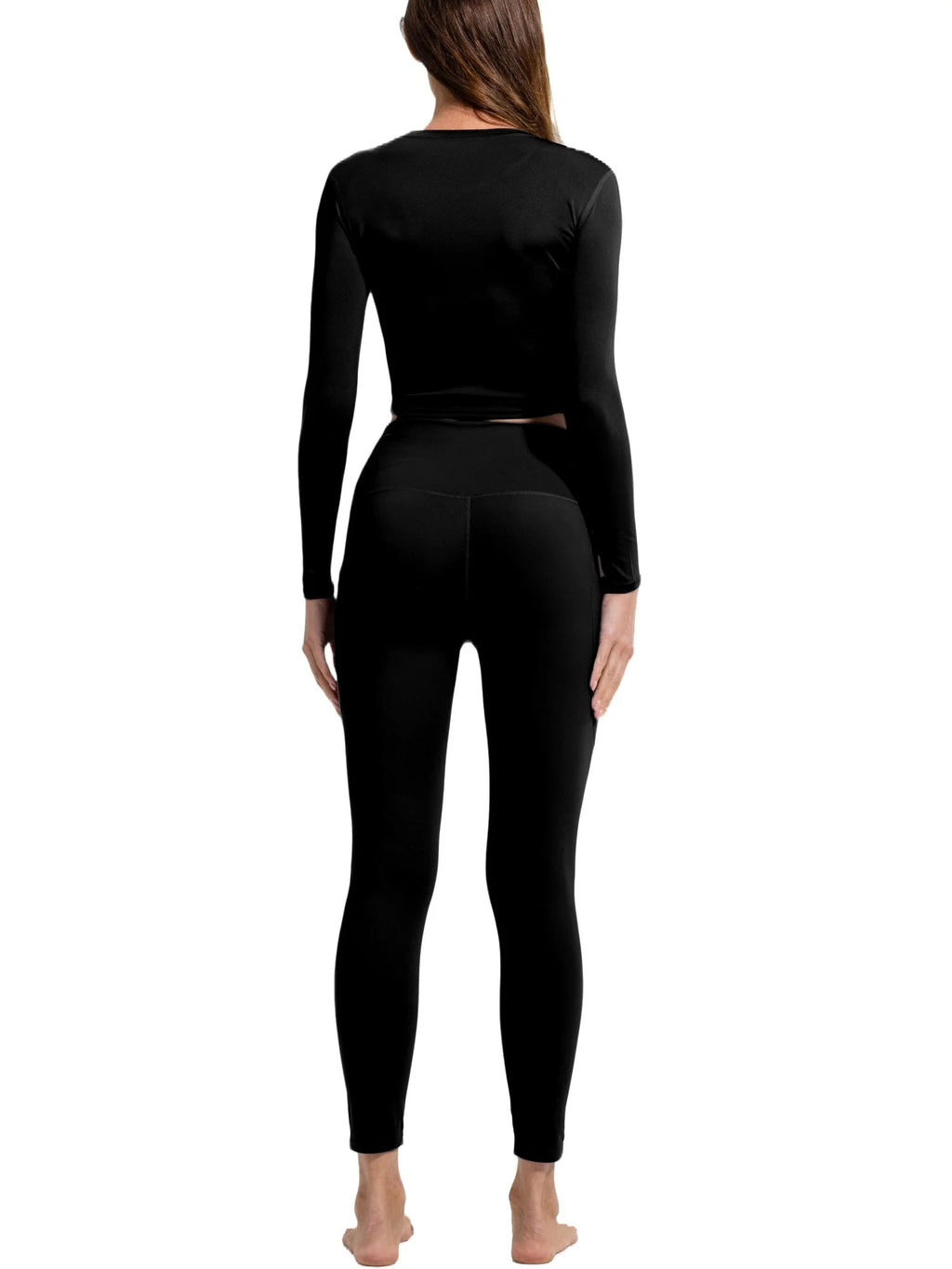 2 Pieces Yoga Sports Set Women Quick - Drying Gym Set Women Running Workout Long Sleeve Sports Shirt Yoga Clothing - PCWLDASHRES