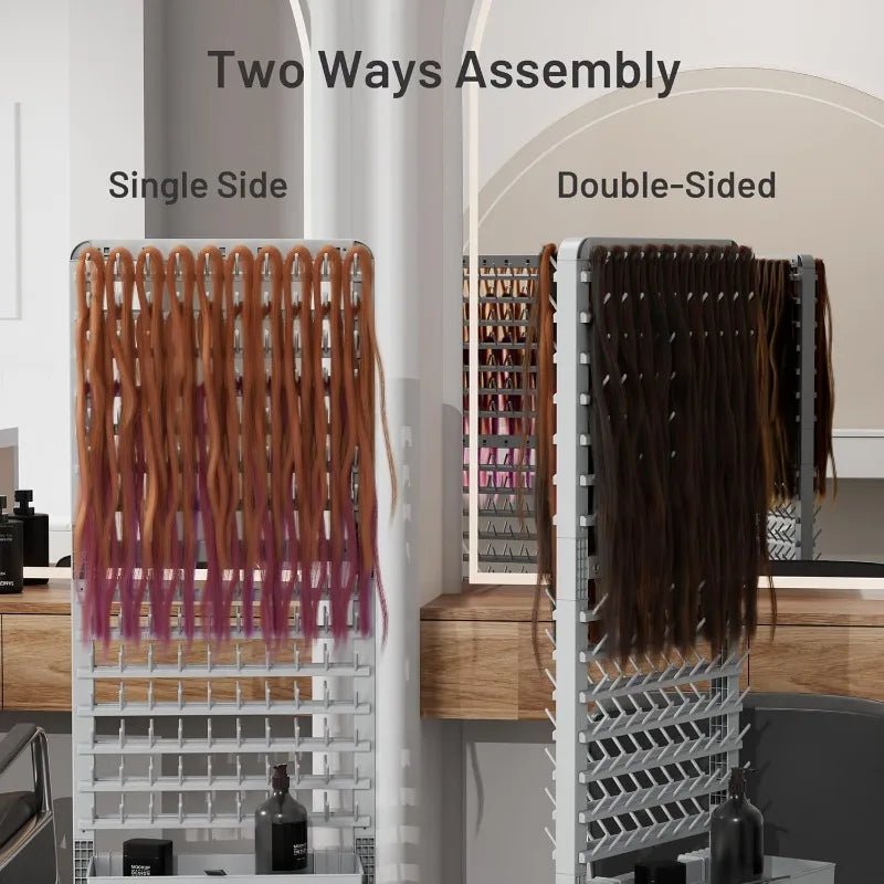2 - sided 280 Pegs Braiding Rack, Adjustable Hair Racks With Tray And 17 Braiding Tools, Braid Rack For Braiders, Hair Separator - PCWLDASHRES