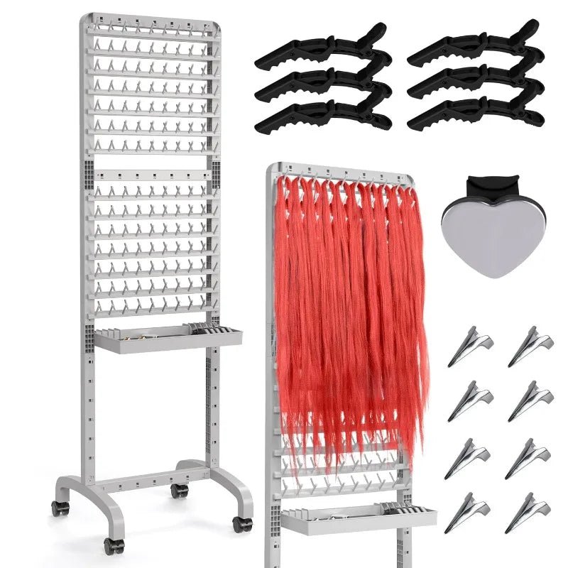 2 - sided 280 Pegs Braiding Rack, Adjustable Hair Racks With Tray And 17 Braiding Tools, Braid Rack For Braiders, Hair Separator - PCWLDASHRES