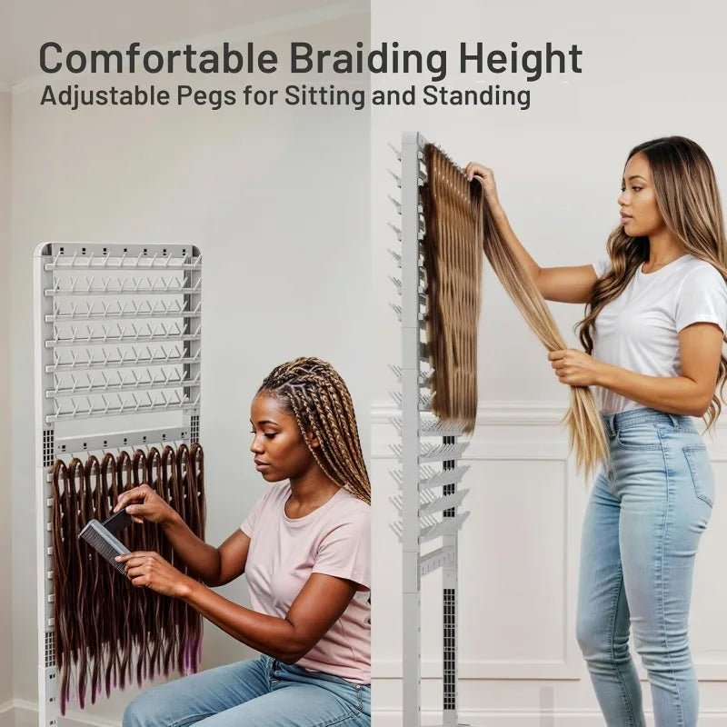 2 - sided 280 Pegs Braiding Rack, Adjustable Hair Racks With Tray And 17 Braiding Tools, Braid Rack For Braiders, Hair Separator - PCWLDASHRES