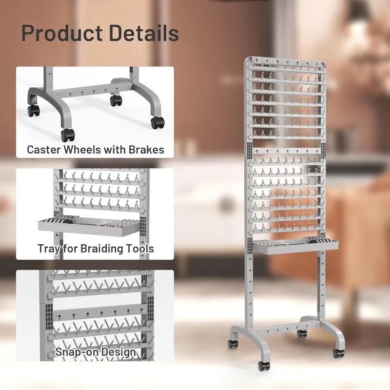 2 - sided 280 Pegs Braiding Rack, Adjustable Hair Racks With Tray And 17 Braiding Tools, Braid Rack For Braiders, Hair Separator - PCWLDASHRES