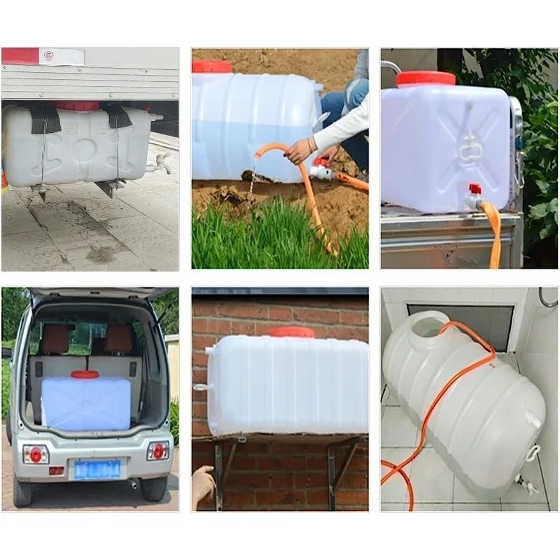 20 Gallon Portable Water Tank With Spigot&Hose, Water Storage Container For Camping, RV, Truck, Emergency Preparedness - PCWLDASHRES