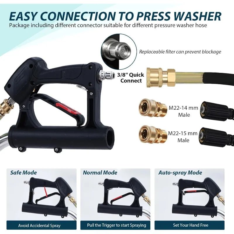 20" Pressure Washer Surface Cleaner, Power Washer Surface Cleaner with Dual Handle, 4 Wheels, 3/8" Connector, 2 Nozzles - PCWLDASHRES