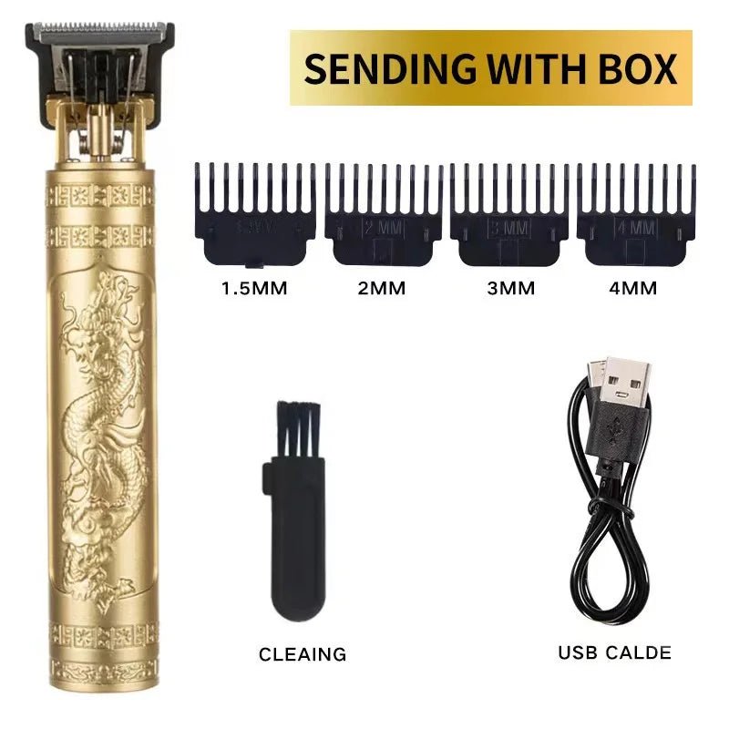 2025 T9 HairClipper Beard Shaving Body Hair Trimmer Clippers Electric Machine Men Haircut Machine 0mm Barber ShaverDragon Carved - PCWLDASHRES