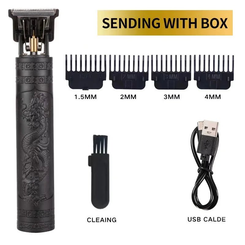 2025 T9 HairClipper Beard Shaving Body Hair Trimmer Clippers Electric Machine Men Haircut Machine 0mm Barber ShaverDragon Carved - PCWLDASHRES