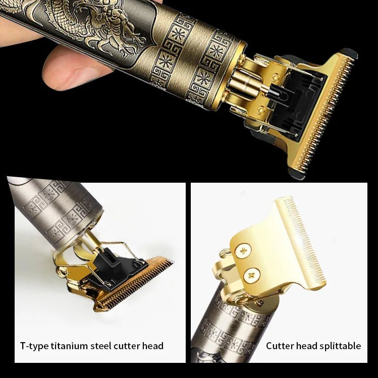 2025 T9 HairClipper Beard Shaving Body Hair Trimmer Clippers Electric Machine Men Haircut Machine 0mm Barber ShaverDragon Carved - PCWLDASHRES