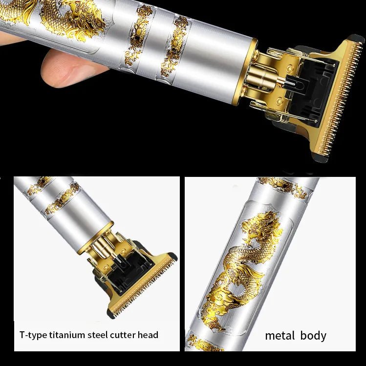 2025 T9 HairClipper Beard Shaving Body Hair Trimmer Clippers Electric Machine Men Haircut Machine 0mm Barber ShaverDragon Carved - PCWLDASHRES