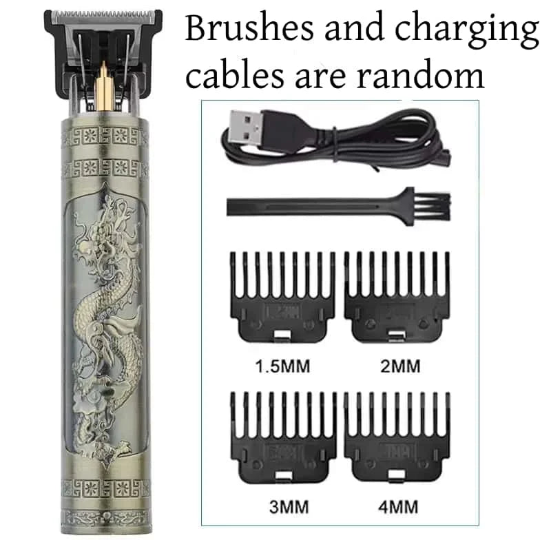 2025 T9 HairClipper Beard Shaving Body Hair Trimmer Clippers Electric Machine Men Haircut Machine 0mm Barber ShaverDragon Carved - PCWLDASHRES