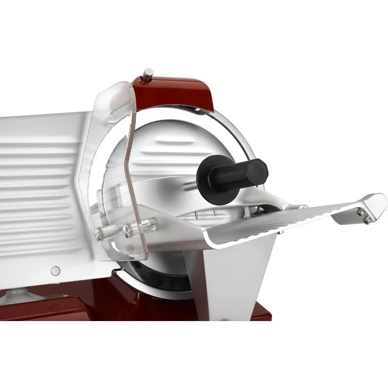 10" Premium Chromium-plated Steel Blade Electric Deli Meat Cheese Food Slicer With Serving Plate Commercial And For Home Use 240