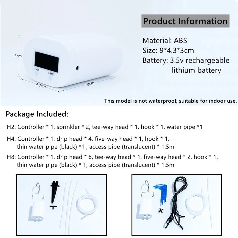 2/4/8 Head Automatic Watering Pump Controller Flowers Plants Home Sprinkler Drip Irrigation Device Pump Timer System Garden Tool - PCWLDASHRES