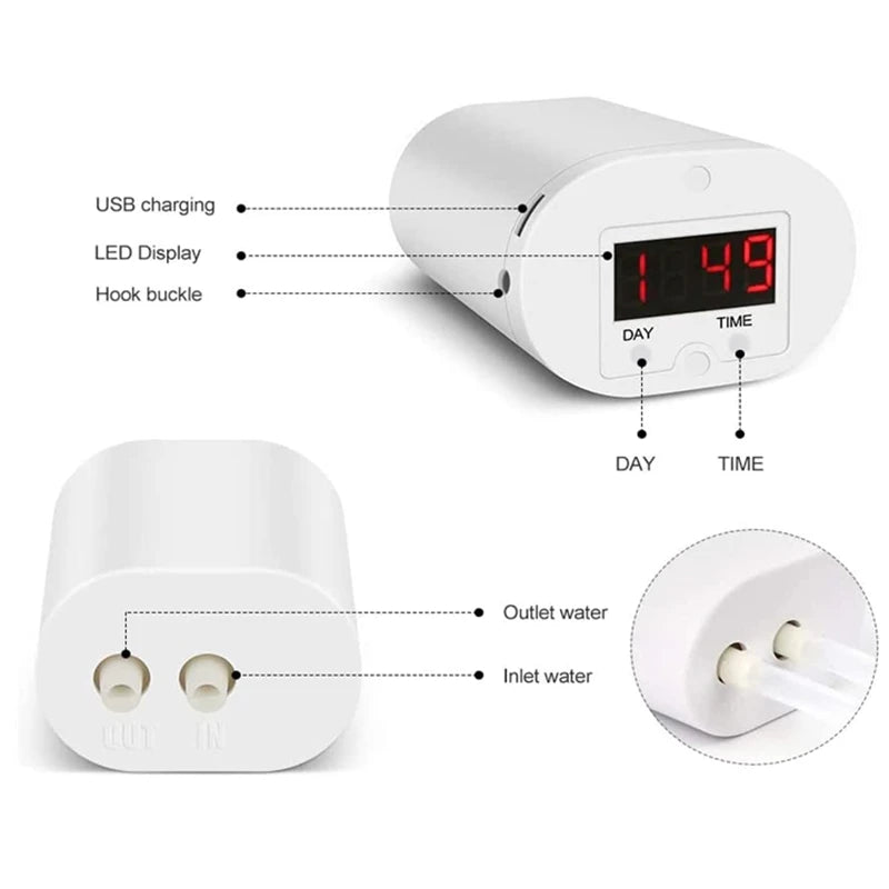 2/4/8 Head Automatic Watering Pump Controller Flowers Plants Home Sprinkler Drip Irrigation Device Pump Timer System Garden Tool - PCWLDASHRES