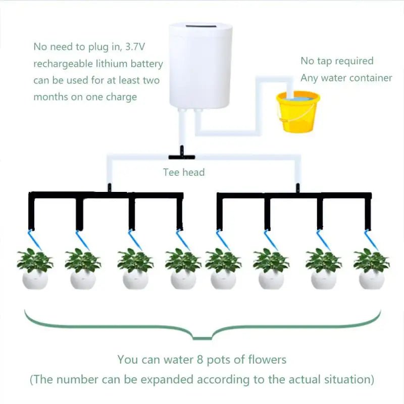 2/4/8 Head Automatic Watering Pump Controller Flowers Plants Home Sprinkler Drip Irrigation Device Pump Timer System Garden Tool - PCWLDASHRES