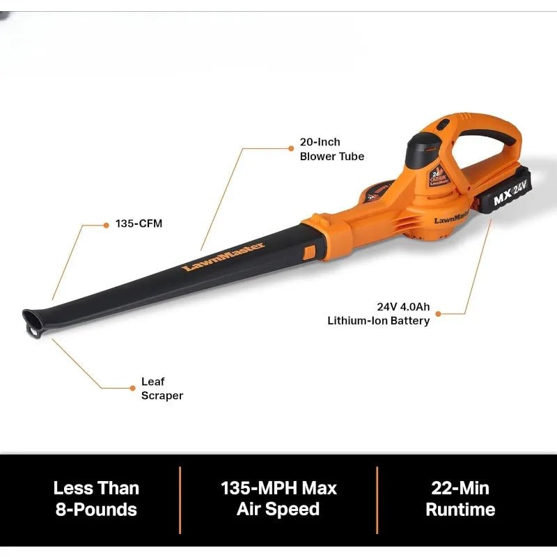 24VMWBL 24V Max 13 - inch Cordless Lawn Mower And Cordless Leaf Blower Combo With 2x4.0Ah Batteries And Charger - PCWLDASHRES