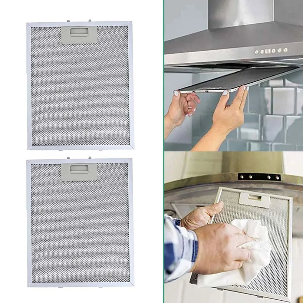 2pcs 330x230x9mm Aluminum Cooker Hood Filters Metal Mesh Extractor Vent Filter For Range Hood Vents Easy Installation - PCWLDASHRES