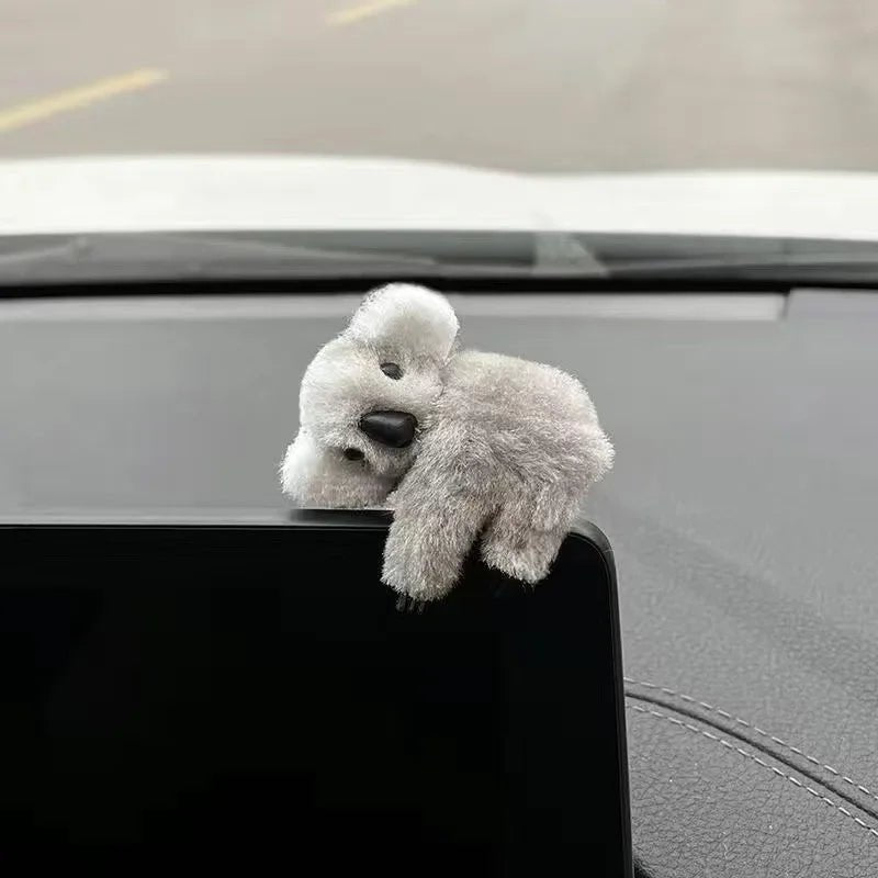 2PCS Cute Plush Koala Rearview Mirror Pole Doll Pendant Car Ornaments Motorcycle Bicycle Rearview Mirror Decoration Accessories - PCWLDASHRES