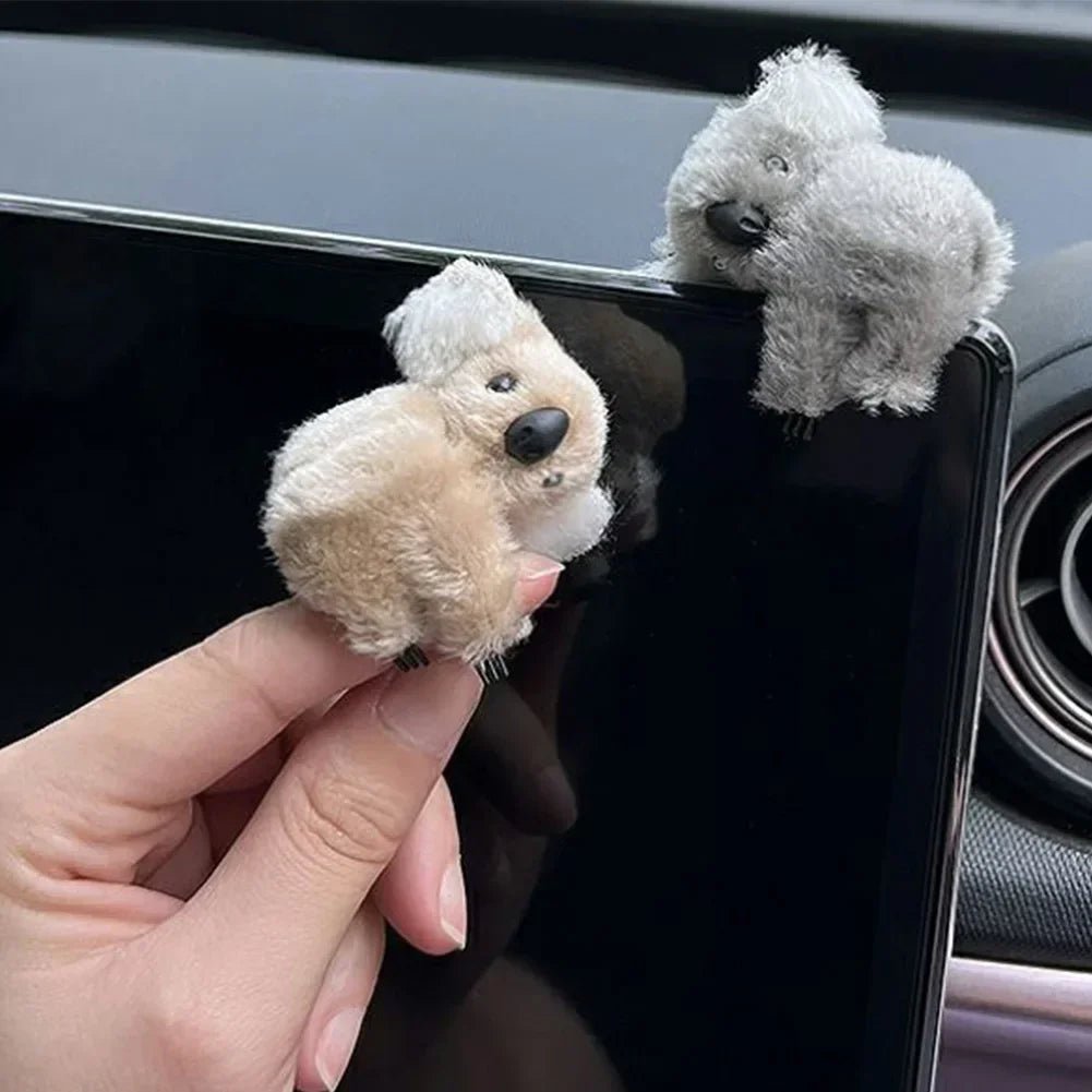 2PCS Cute Plush Koala Rearview Mirror Pole Doll Pendant Car Ornaments Motorcycle Bicycle Rearview Mirror Decoration Accessories - PCWLDASHRES