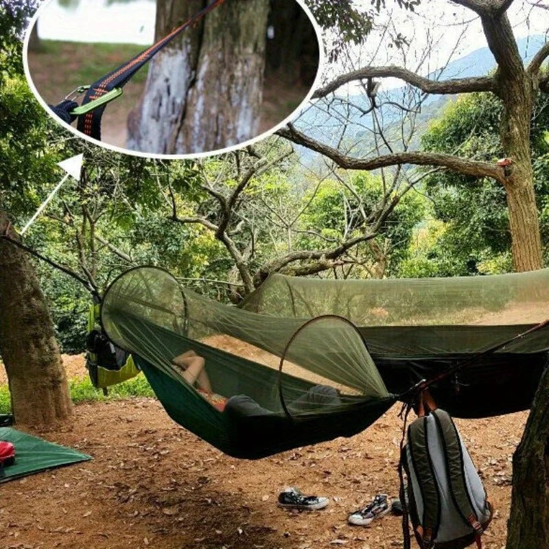2pcs Hammock Straps, Special Reinforced Polyester Straps, 5 Ring High Load - Bearing Barbed Hammock Straps For Outdoor Camping - PCWLDASHRES