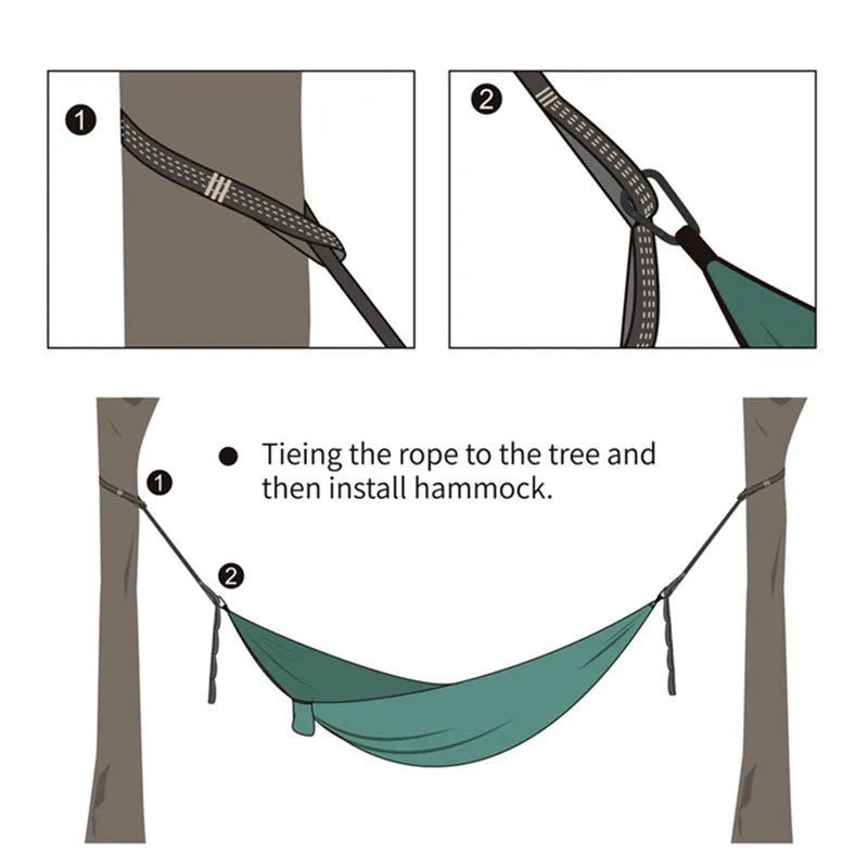 2Pcs High Bearing Capacity Hammock Straps 600lbs Breaking Strength Polyester Hammock Belt Rope 5 Ring Correias De Poliéster - PCWLDASHRES