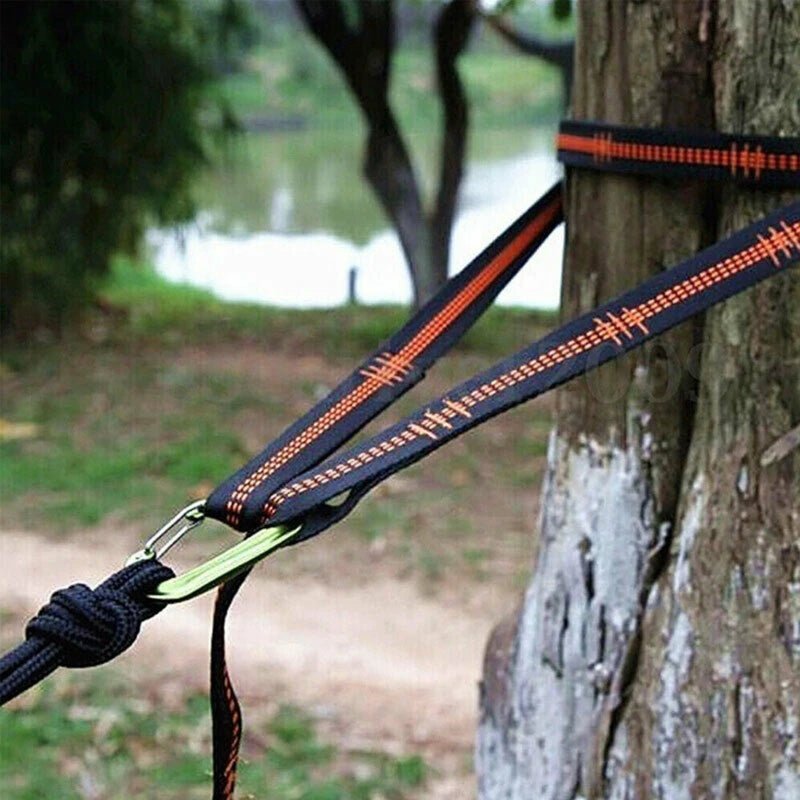 2Pcs High Bearing Capacity Hammock Straps 600lbs Breaking Strength Polyester Hammock Belt Rope 5 Ring Correias De Poliéster - PCWLDASHRES
