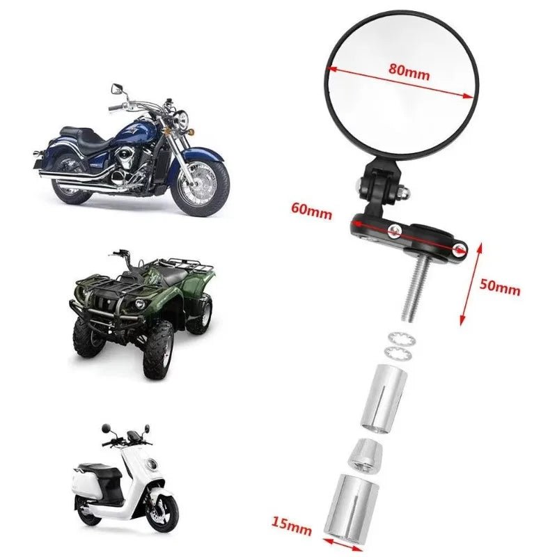 2PCS Universal Motorcycle Bike Modified Retro Folding Motorcycle Rearview Mirror Black Blank 22mm Moto Handlebar Rearview Mirror - PCWLDASHRES