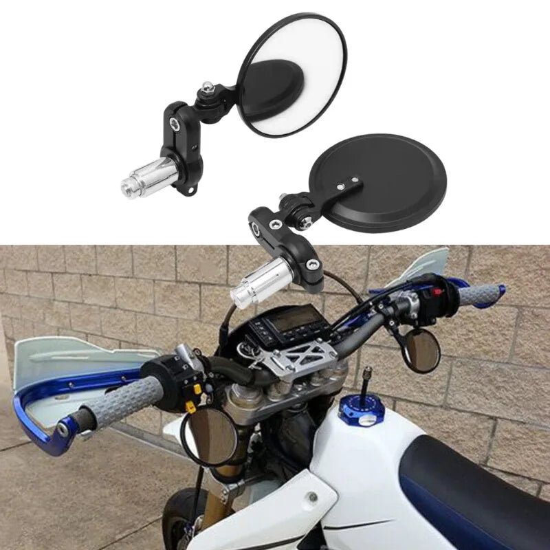2PCS Universal Motorcycle Bike Modified Retro Folding Motorcycle Rearview Mirror Black Blank 22mm Moto Handlebar Rearview Mirror - PCWLDASHRES