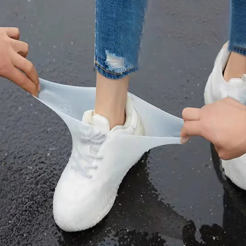 2pcs Waterproof Non - slip Silicone Shoe High Elastic Wear - resistant Unisex Rain Boots for Outdoor Rainy Day Reusable Shoe Cover - PCWLDASHRES