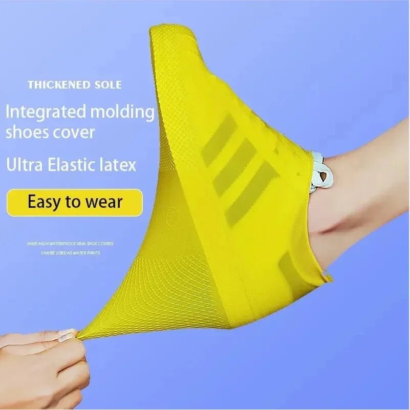 2pcs Waterproof Non - slip Silicone Shoe High Elastic Wear - resistant Unisex Rain Boots for Outdoor Rainy Day Reusable Shoe Cover - PCWLDASHRES