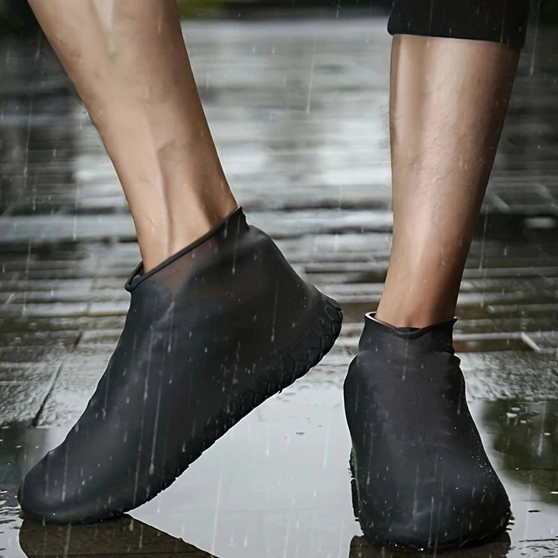 2pcs Waterproof Non - slip Silicone Shoe High Elastic Wear - resistant Unisex Rain Boots for Outdoor Rainy Day Reusable Shoe Cover - PCWLDASHRES