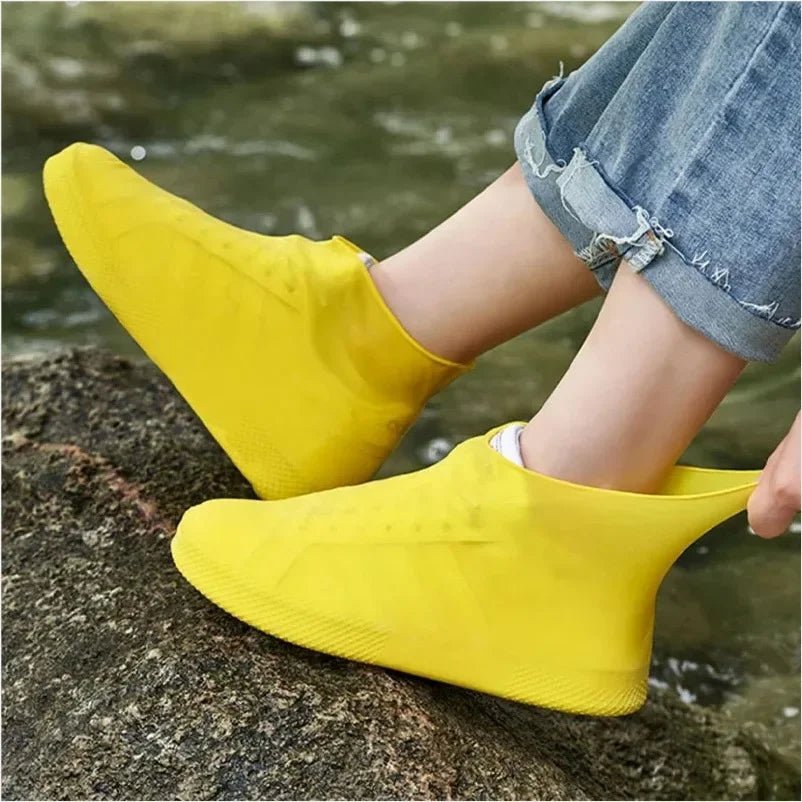 2pcs Waterproof Non - slip Silicone Shoe High Elastic Wear - resistant Unisex Rain Boots for Outdoor Rainy Day Reusable Shoe Cover - PCWLDASHRES