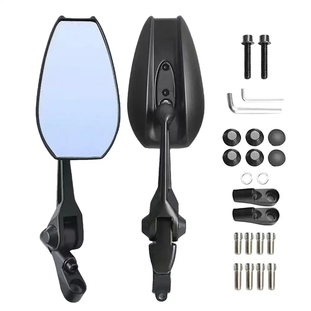 1 Pair Universal Adjustable Motorcycle Rear View Mirror for Scooter ATV Motorcycle Accessories Side Mirror blue anti-glare Glass