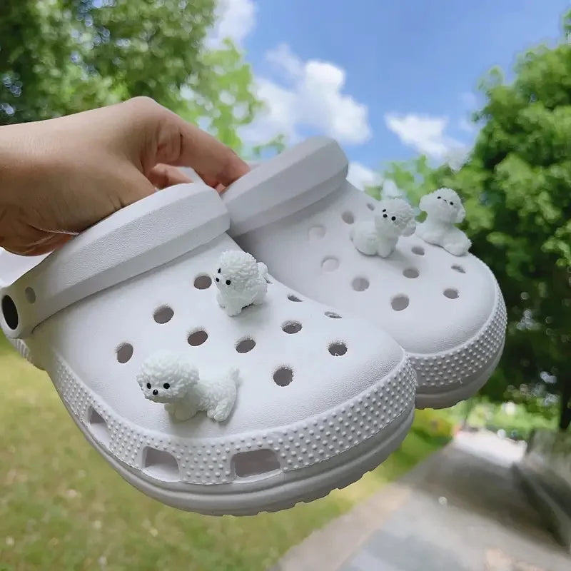 1/4Pcs Set 3D Cute Puppy Shoe Decoration DIY Charms for Clogs Sandals - Holiday Xmas Gift Idea