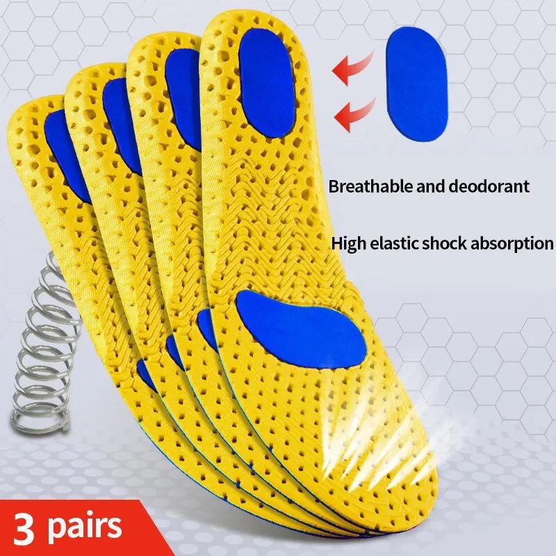 3Pairs Memory Foam Orthopedic Insoles for Feet Shoe Sole Pad Mesh Deodorant Breathable Sneakers Running Cushion for Men Women - PCWLDASHRES