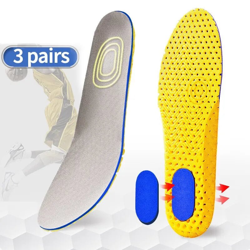 3Pairs Memory Foam Orthopedic Insoles for Feet Shoe Sole Pad Mesh Deodorant Breathable Sneakers Running Cushion for Men Women - PCWLDASHRES