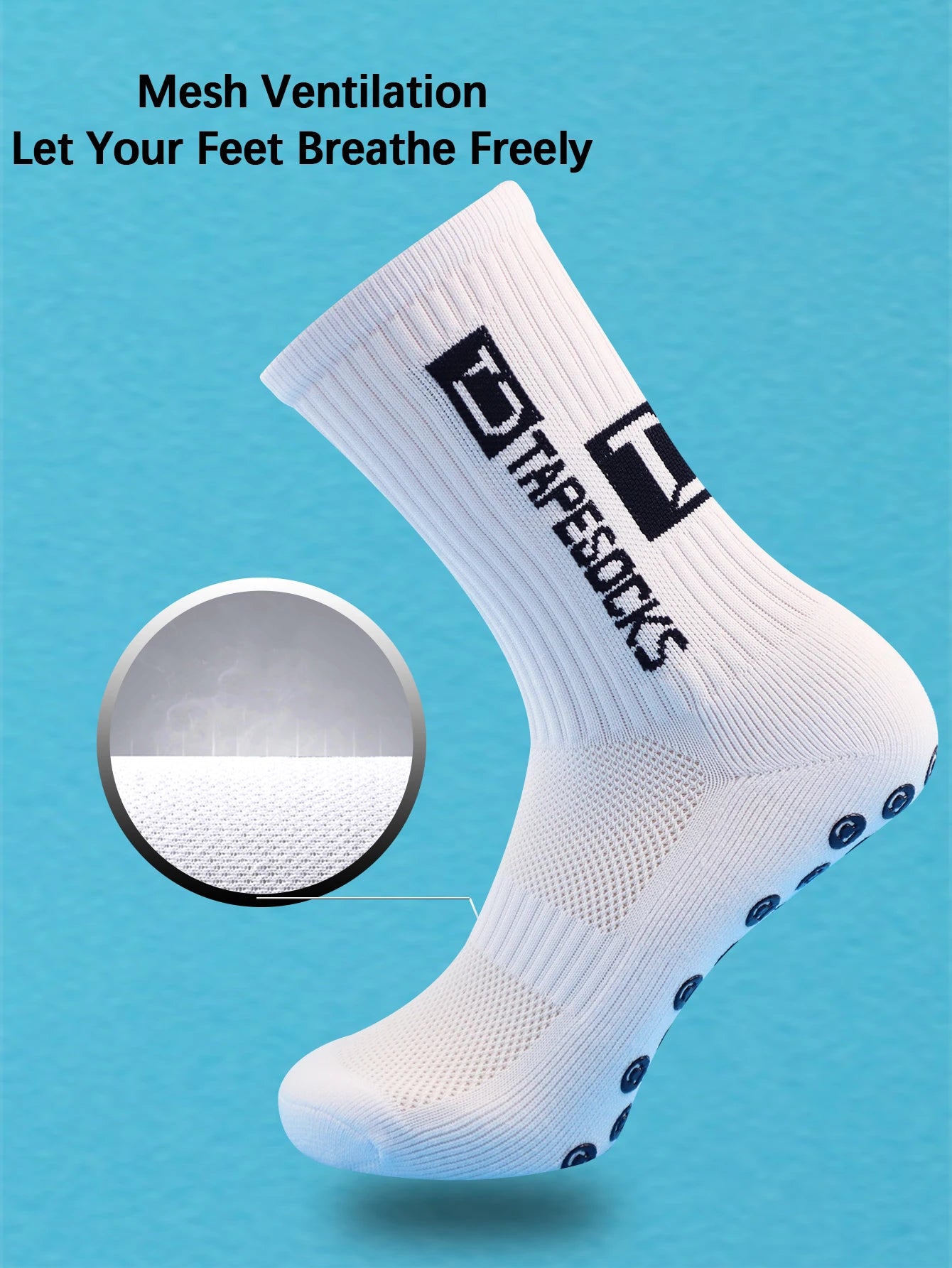 4 Pairs Men's Soccer Socks with Grip, Non Slip Anti Slip Athletic Socks with Cushion Pads for Football/Basketball - PCWLDASHRES