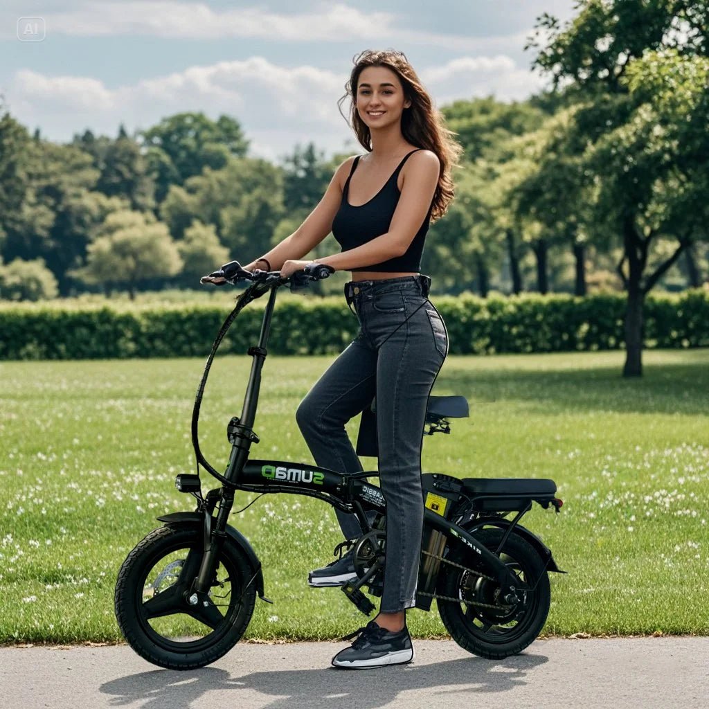 400W Folding E - Bike 20MPH, 45 - Mile Range, 48V Removable Battery Disc Brakes for Adults Commuting & Fitness Electric Bicycle - PCWLDASHRES
