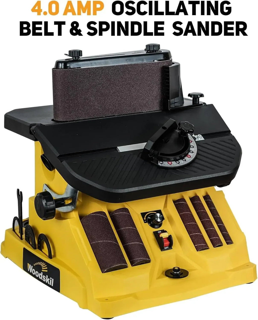4A Variable Speed Oscillating Belt and Spindle Sander - 4x24” Belt, 5 Sanding Sleeves, - PCWLDASHRES
