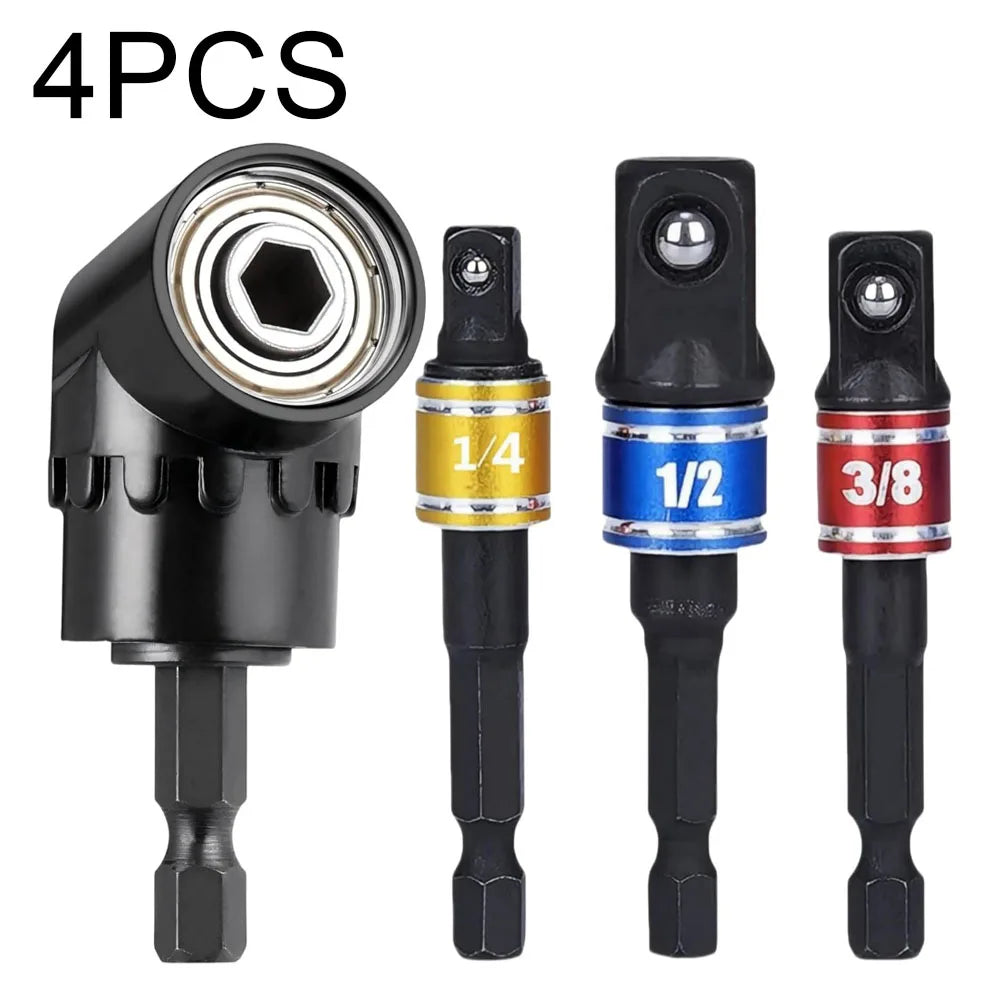 31 Flexible Drill Bit Extension Rotatable Socket Adapter Hex Shank 105° Right Angle Drill Attachment Screwdriver 90° Angled Bits