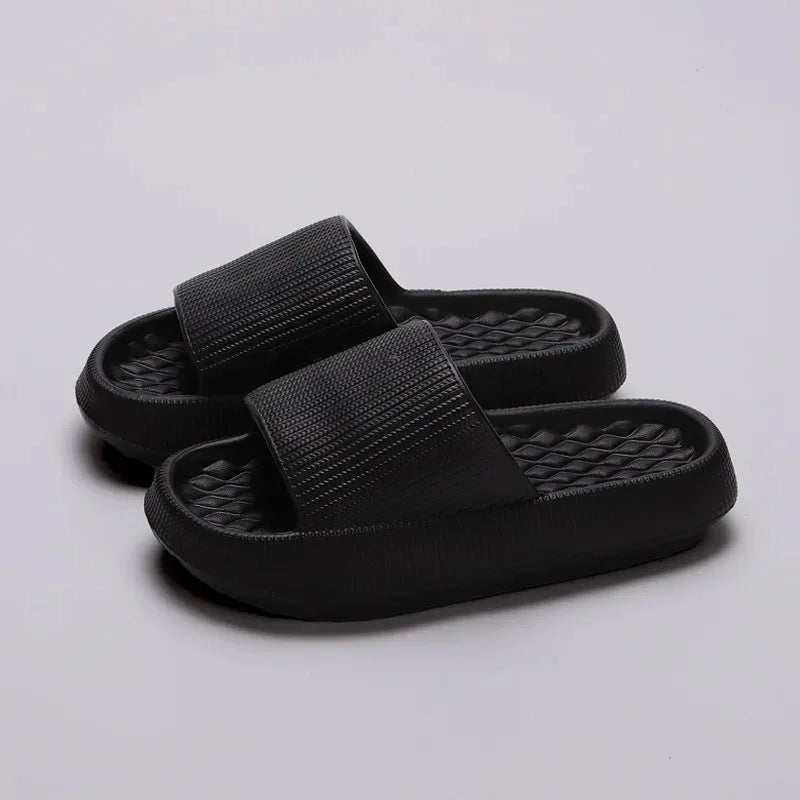 4cm Summer Non - slip Soft Cloud Slippers Women Comfy Eva Thick Platform Slides Woman Couple Bathroom Home Flip Flops - PCWLDASHRES