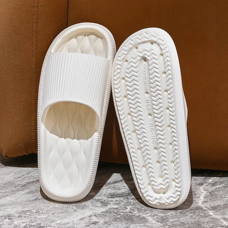 4cm Summer Non - slip Soft Cloud Slippers Women Comfy Eva Thick Platform Slides Woman Couple Bathroom Home Flip Flops - PCWLDASHRES
