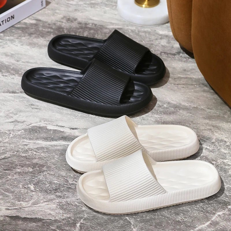 4cm Summer Non - slip Soft Cloud Slippers Women Comfy Eva Thick Platform Slides Woman Couple Bathroom Home Flip Flops - PCWLDASHRES