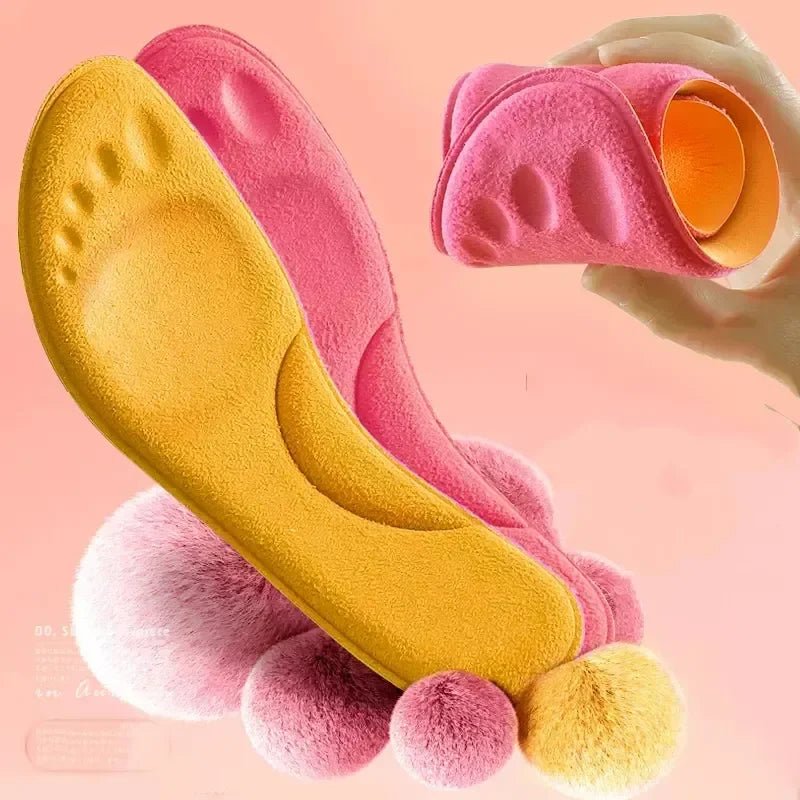 4D Massage Warm pile Shoes Insoles Super Soft Latex Sports Insole for Feet Running Basket Shoe Sole Arch Support Orthopedic - PCWLDASHRES